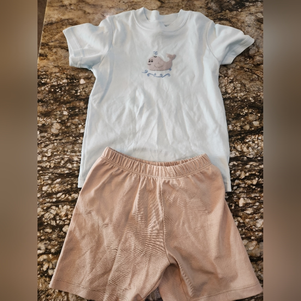 Kids White and Tan Matching Set